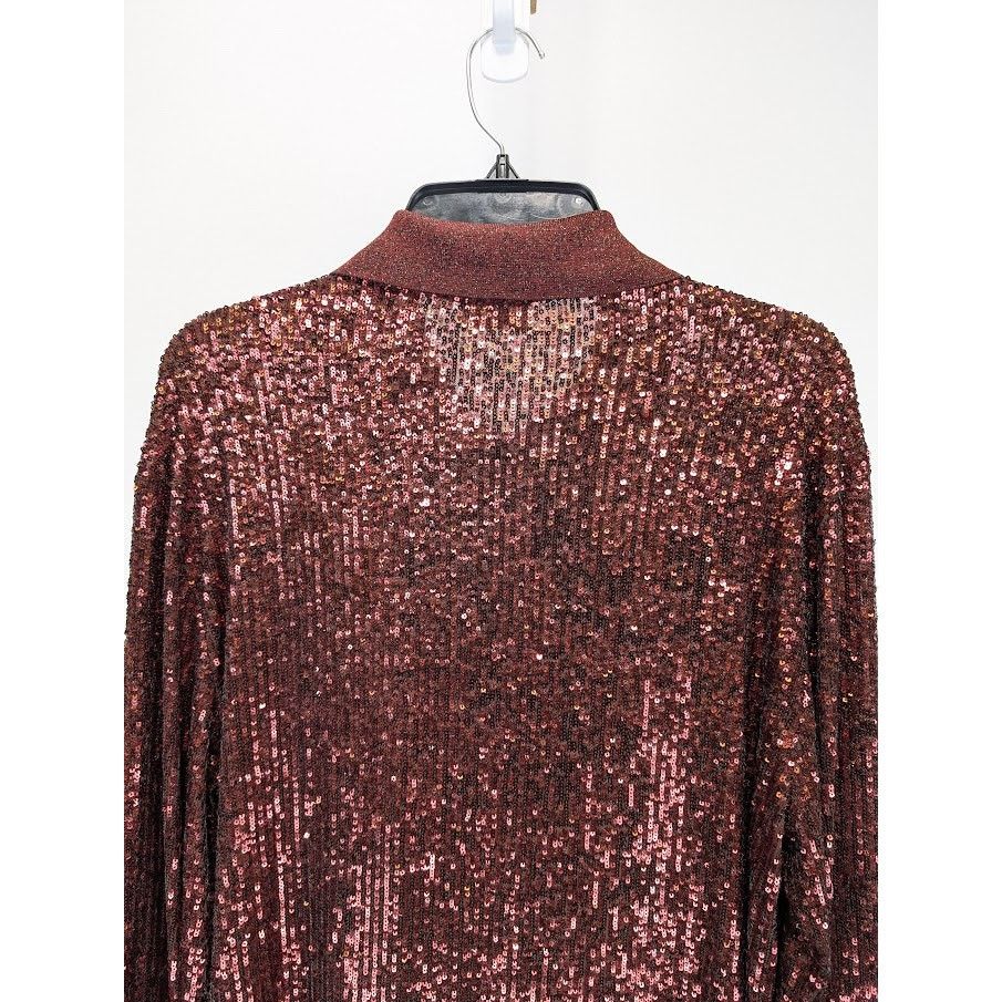 Saint Laurent Paris o1rshd1 Sequinned Sequin Long Sleeve Polo Shirt in Red Size US XL / EU 56 / 4 - 13 Thumbnail