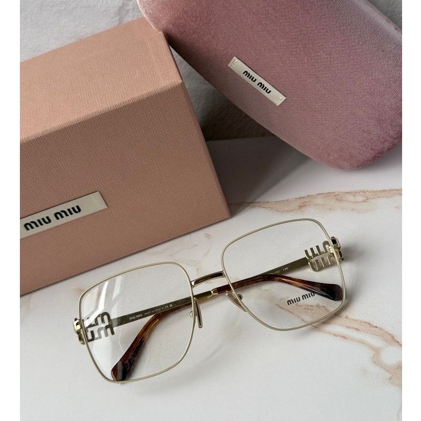 Miu Miu NEW MIU MIU MU56ZS ZVN5S0 Pale Gold Dark Grey Sunglasses