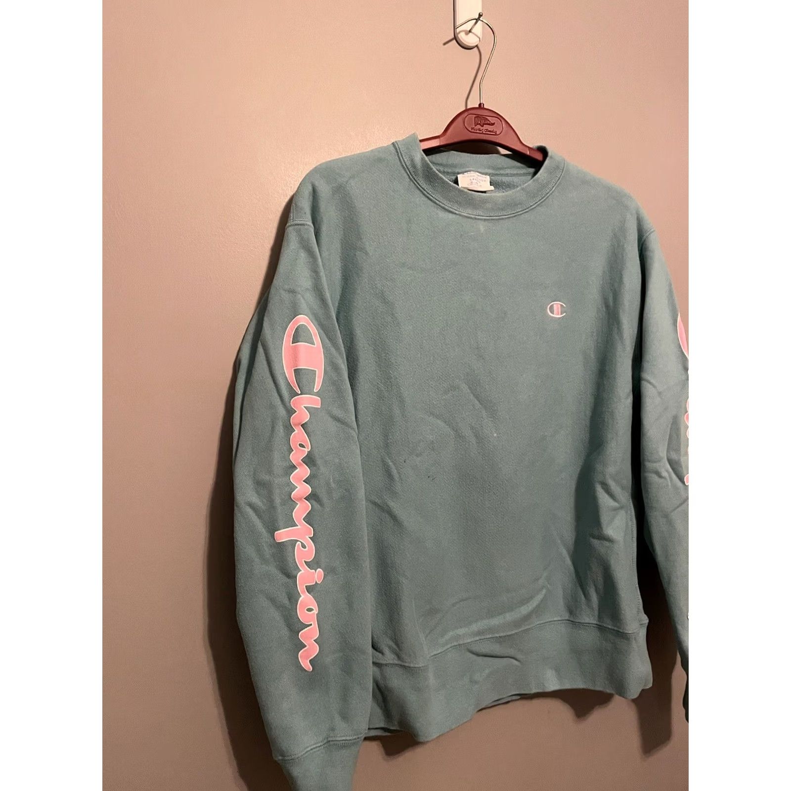 Champion VINTAGE Champion Sweatshirt Reverse Weave Pullover Long Sleeve Crew Neck Men L Teal Blue 80s Sportswear Size US L / EU 52-54 / 3 - 5 Thumbnail