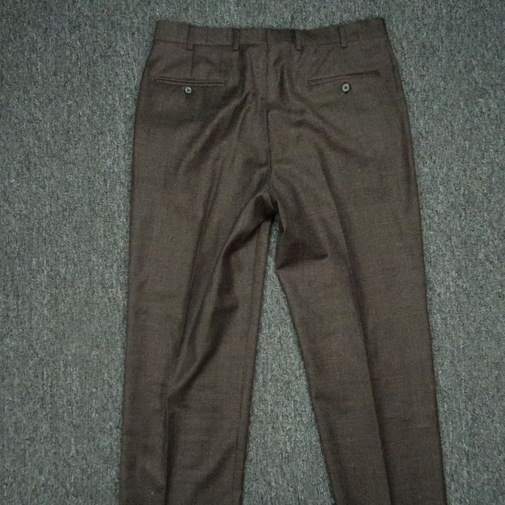Brooks Brothers Brooks Brothers Pants Mens 35x32 Brown Glen Plaid Wool 346 Flat Front Lined Size US 35 - 5 Thumbnail