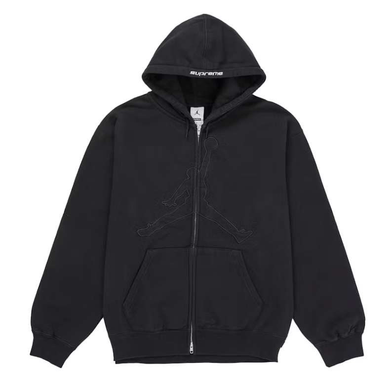 Supreme SS25 Supreme Leather Appliqué Zip Up Hooded Sweatshirt