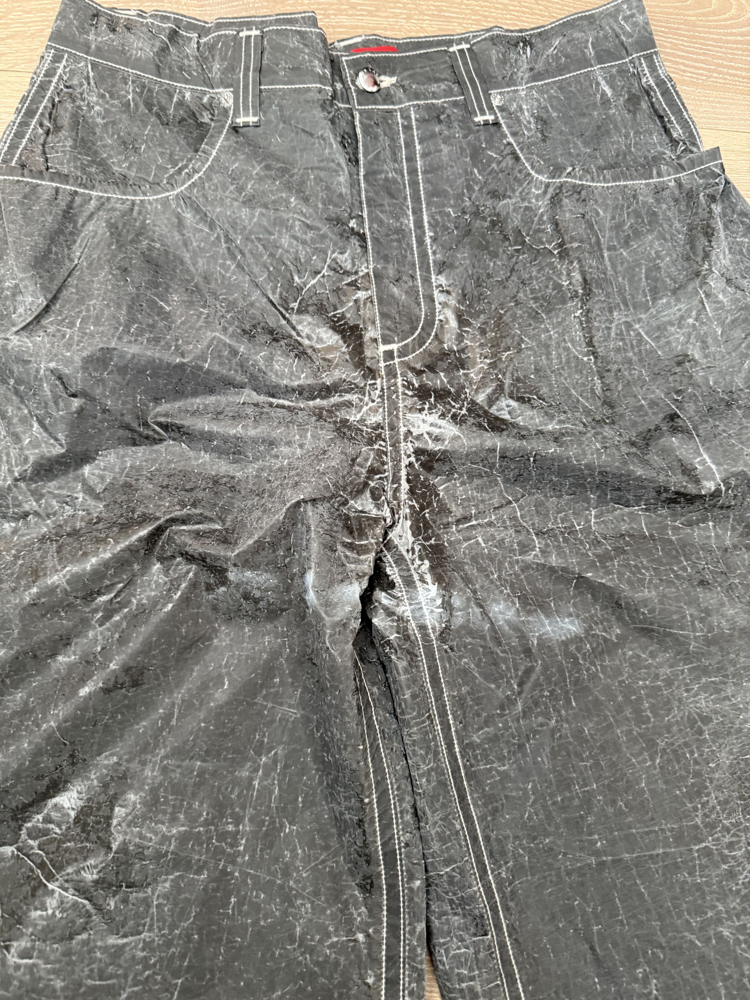 Eckhaus Latta Ultra Wide Baggy Waxed Nylon Jeans Size US 32 / EU 48 - 3 Thumbnail