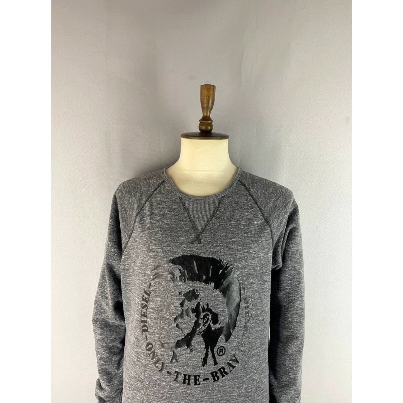 Diesel Diesel Mens Sweatshirt M Gray Cotton Crew Neck Pullover Long Sleeve Sweatshirt Size US M / EU 48-50 / 2 - 4 Thumbnail