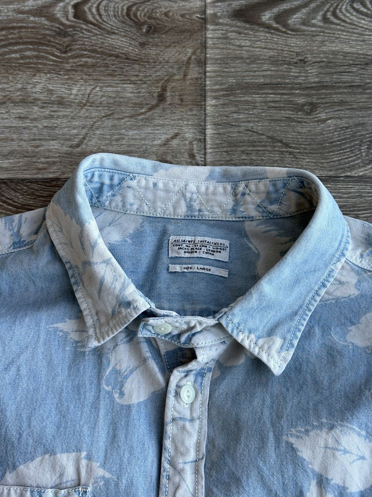 Allsaints 🔥 Allsaints Spitalfields Rockpile Button Up Denim Shirt Size US L / EU 52-54 / 3 - 2 Thumbnail