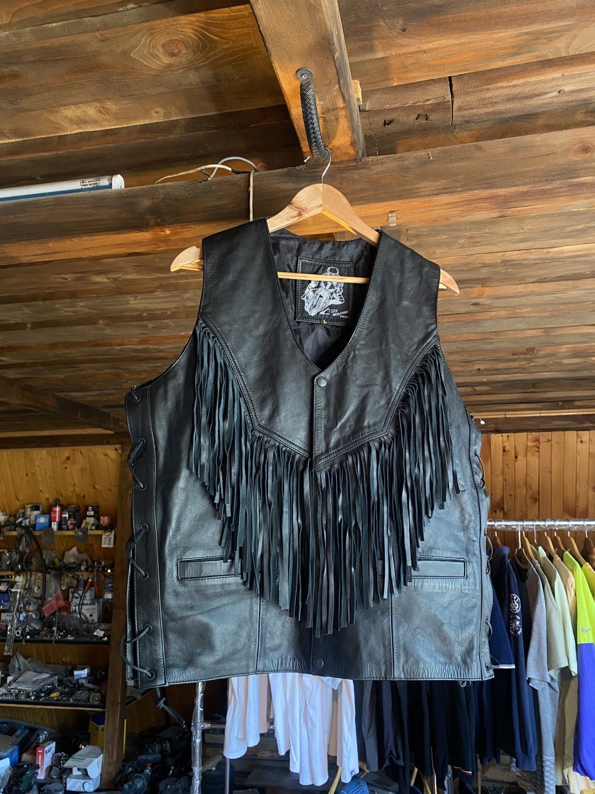 Cowboy Equipment Vintage 90s Biker Heavy Leather vest Cowboy Marlboro Size US L / EU 52-54 / 3 - 3 Thumbnail