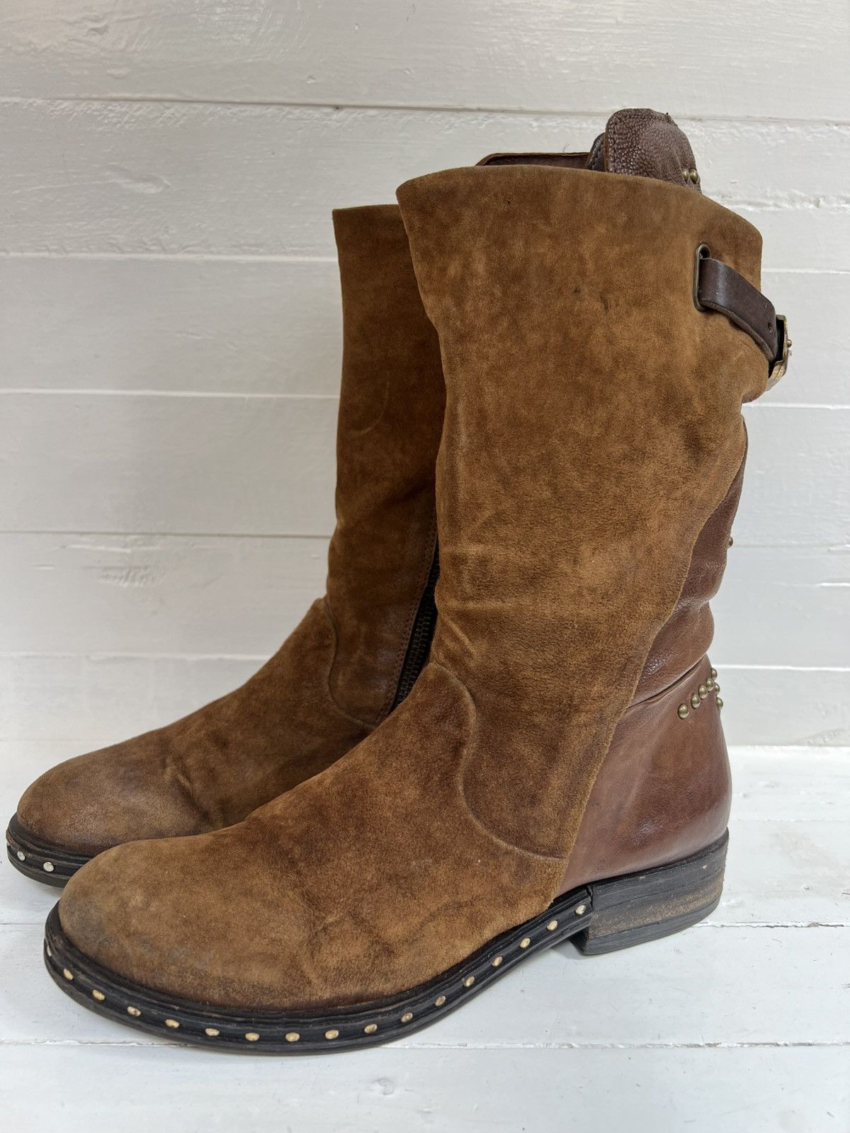 A.S.98 A.S.98 Leather Suede Boho Biker Boot Size US 9 / IT 39 - 3 Thumbnail