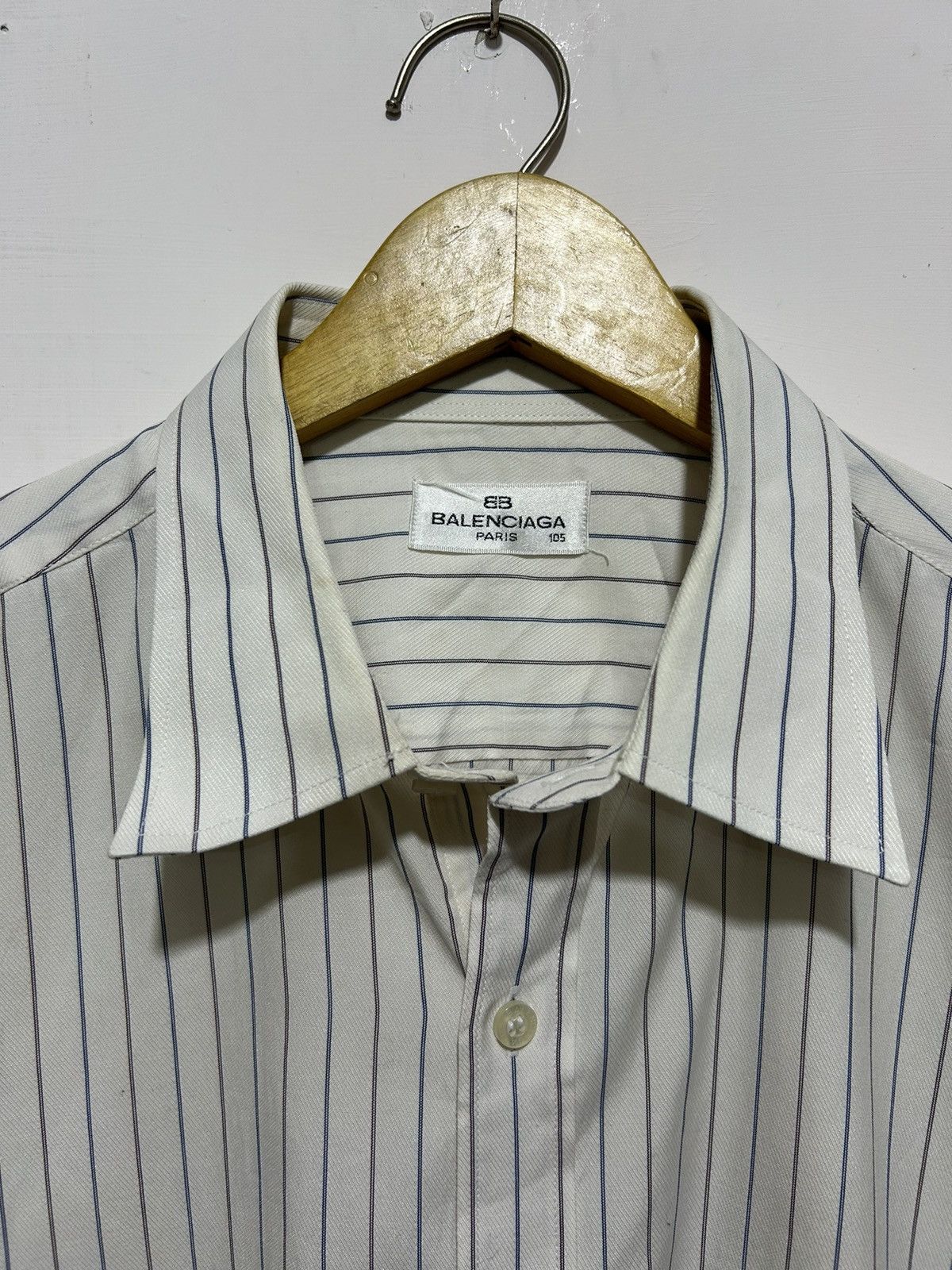 Balenciaga Balenciaga Paris Stripe Long Sleeve Size US XL / EU 56 / 4 - 4 Thumbnail