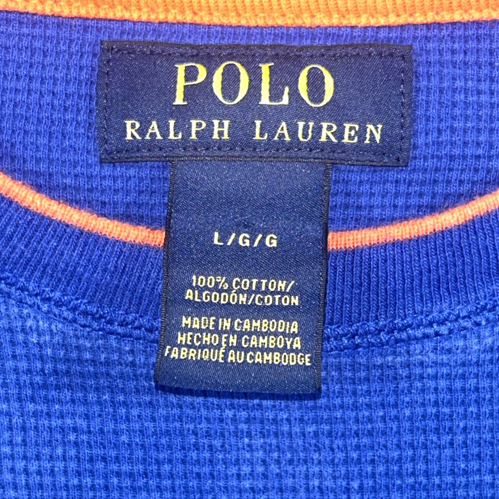 Ralph Lauren Polo Ralph Lauren Blue Thermal Knit Shirt Men’s Large Crest Pony L Size US L / EU 52-54 / 3 - 4 Thumbnail