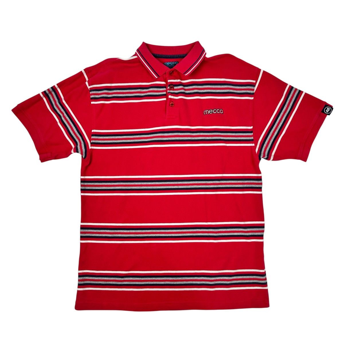 Mecca Vintage Mecca Polo Shirt Mens Large Red Striped Short Sleeve Size US L / EU 52-54 / 3 - 1 Thumbnail