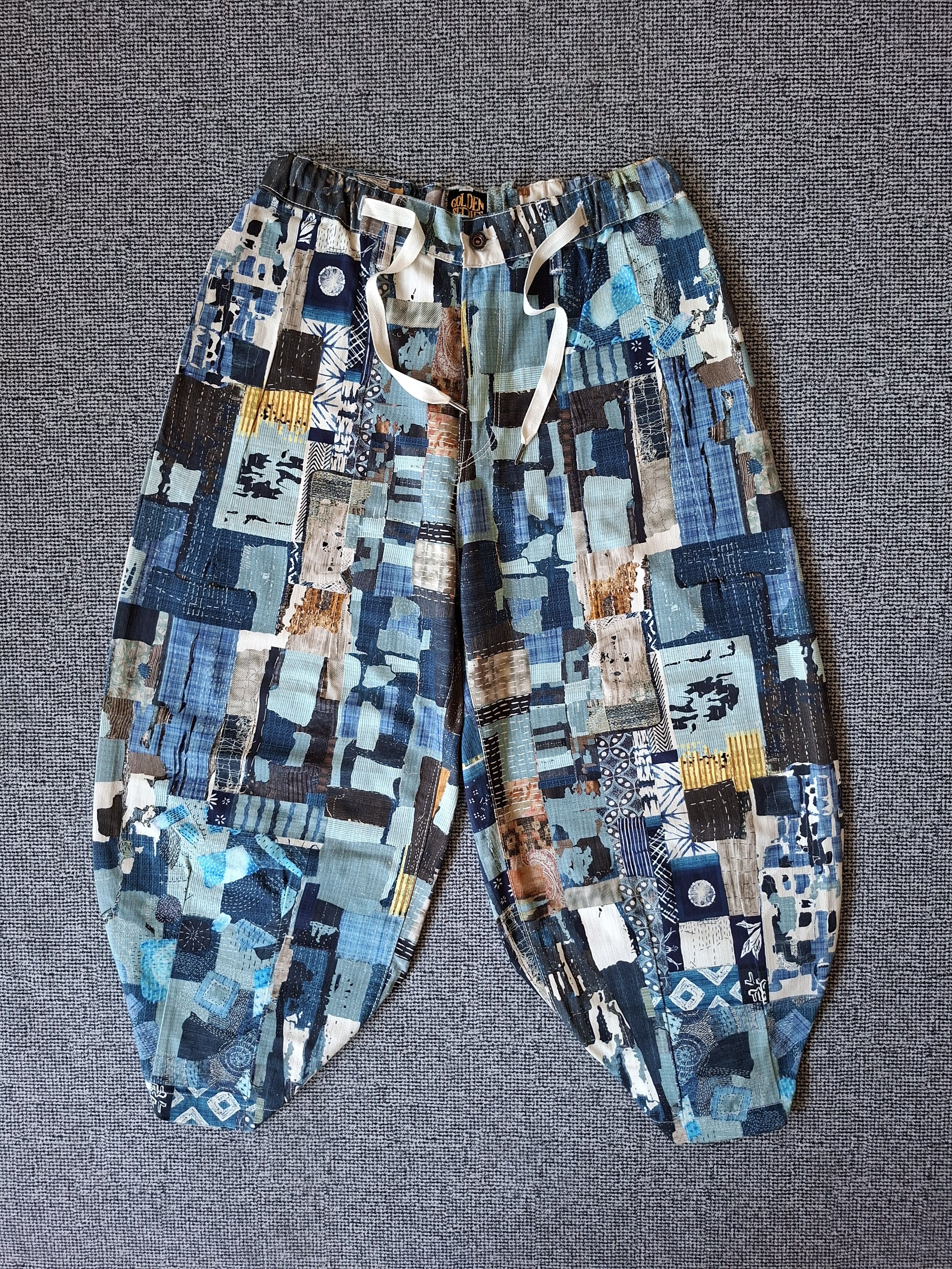 Blue Blue Japan 💥Kaito sashiko boro print japanese style nikkapokka pants Size US 32 / EU 48 - 6 Thumbnail