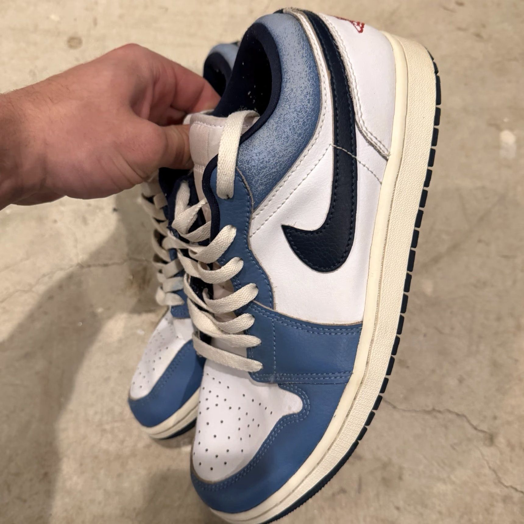 Jordan Brand Nike Air Jordan 1 Low SE Motion White Armory Navy HM3711-144 Mens Size 8.5 Sneaker Size US 9 / EU 42 - 6 Thumbnail