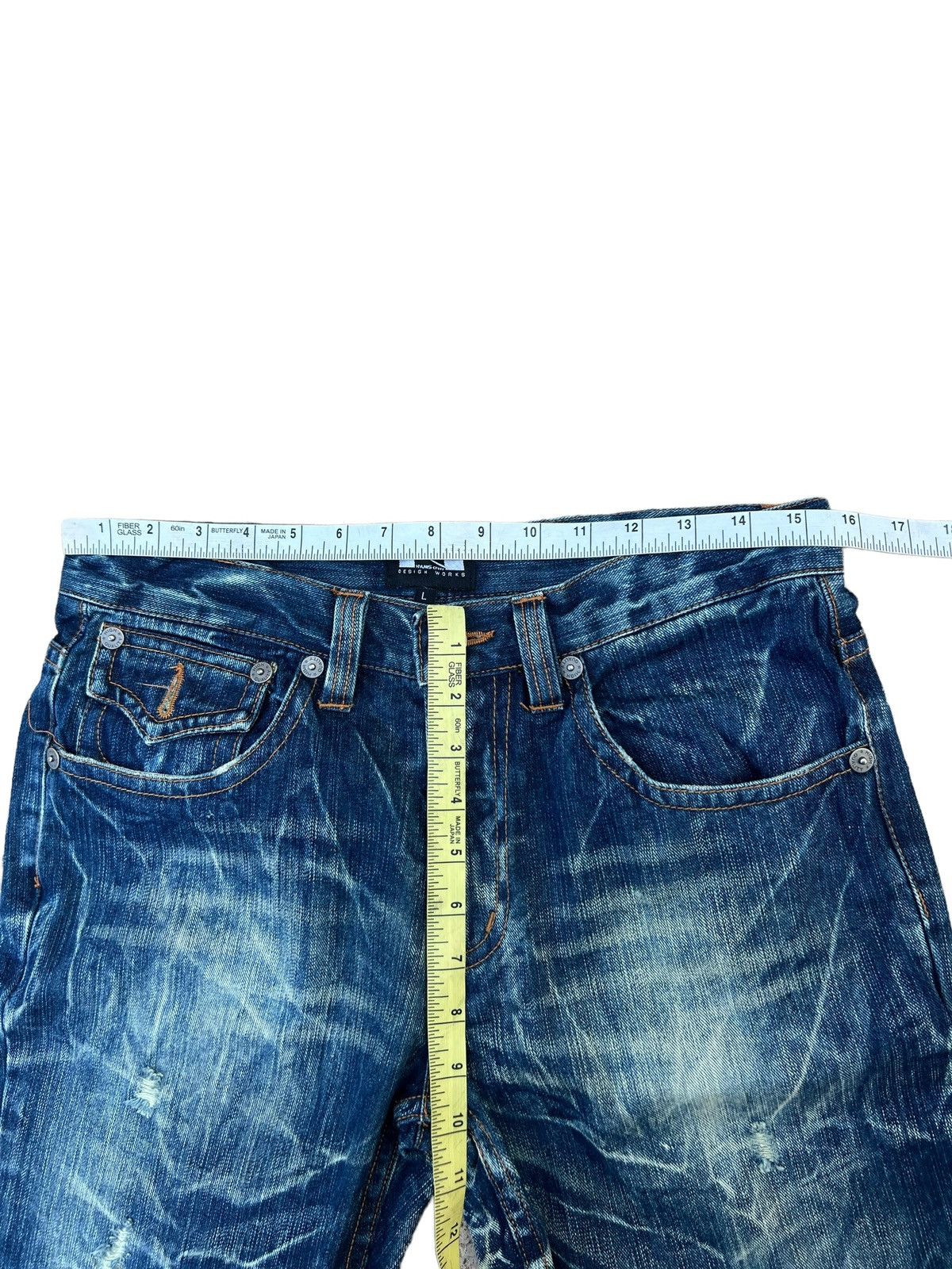 Vintage Nylus Japan Rips Discharge Denim Bootcut Jeans Flare Size US 30 / EU 46 - 3 Thumbnail