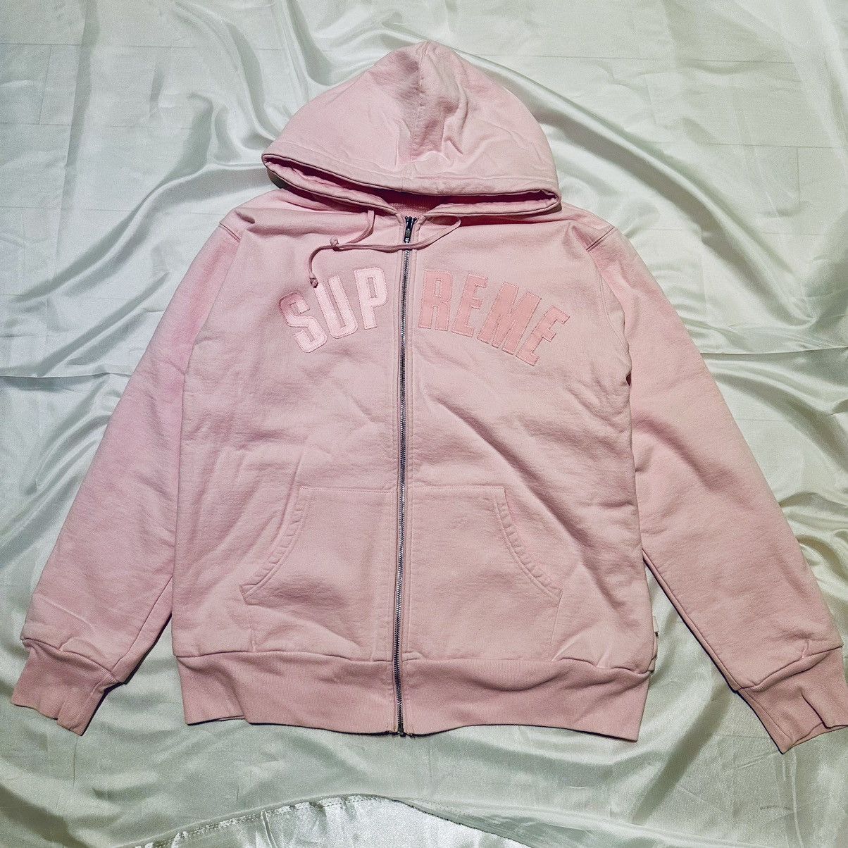 SUPREME 00s ARC LOGO THERMAL ZIPUP HOODIE PINK XL - Tops