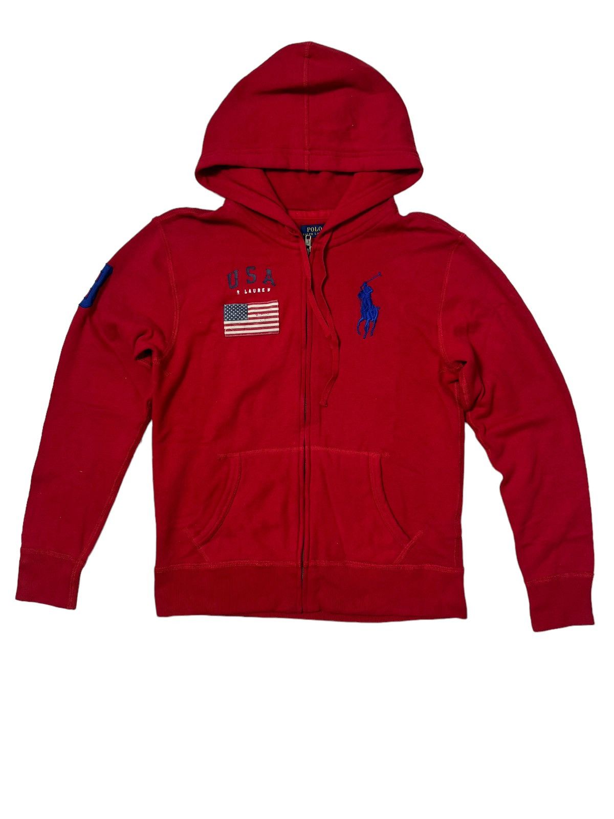 NWT Polo Ralph Lauren Big Boys White Big Pony Full Zip