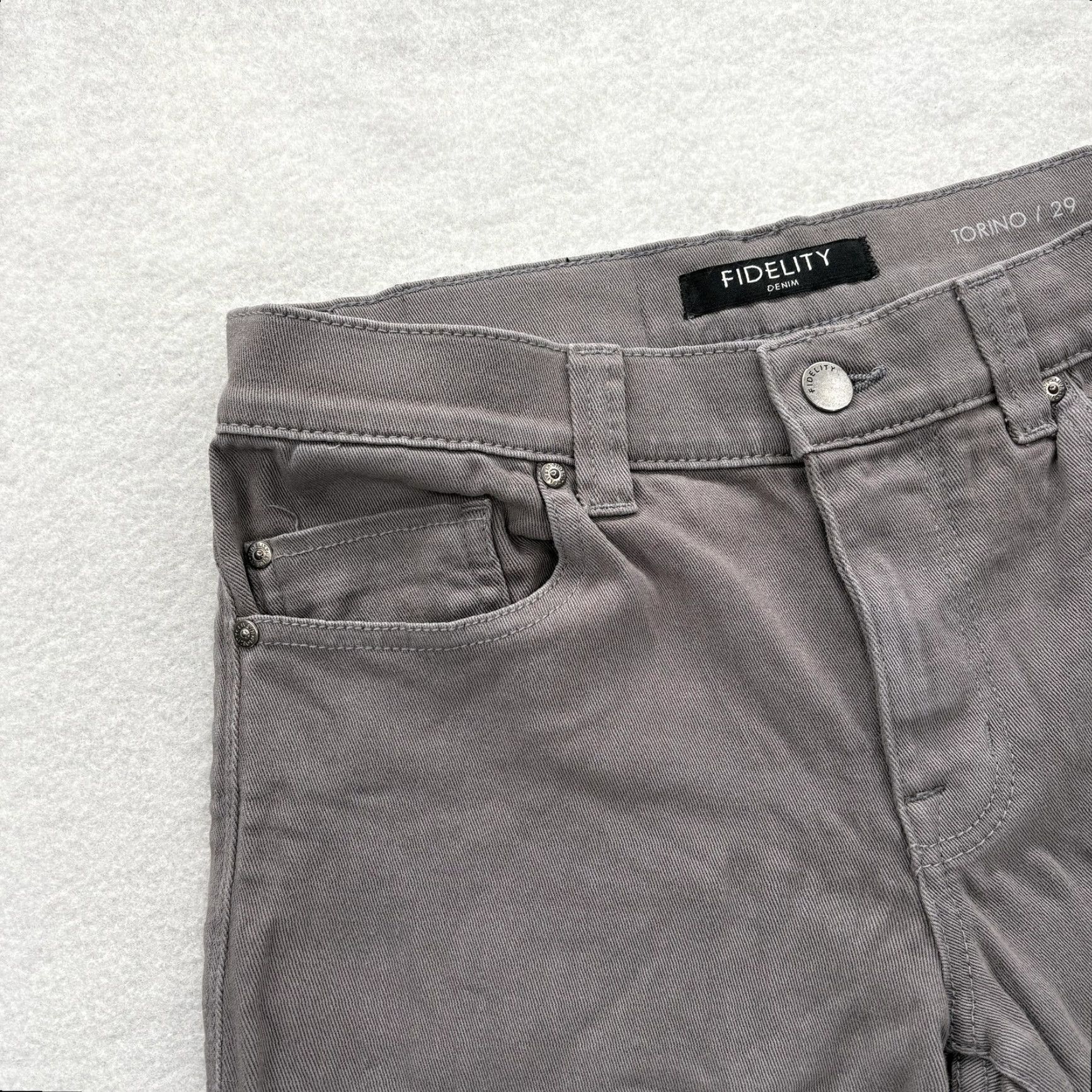 Denime Fidelity Torino Jeans Mens 29x32 Gray Charcoal Stretch Denim Straight Casual Size US 29 - 3 Thumbnail
