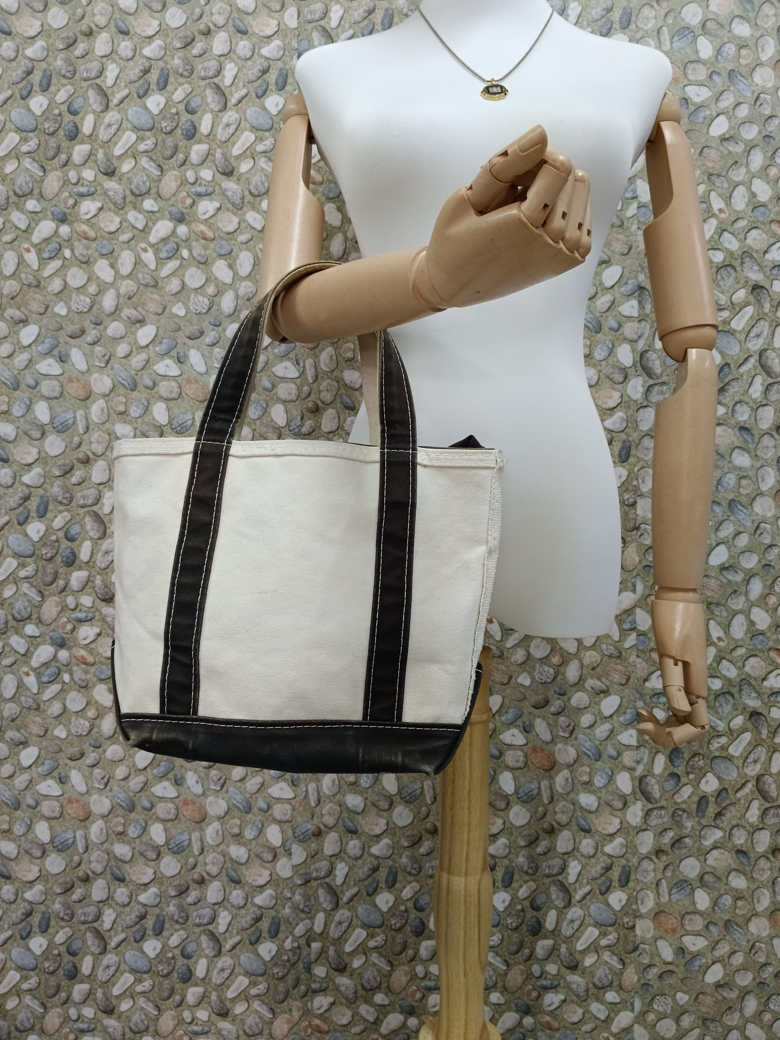 L.L. Bean DISTRESSED VINTGE L.L BEAN HARD CANVAS TOTE BAG Size ONE SIZE - 4 Thumbnail