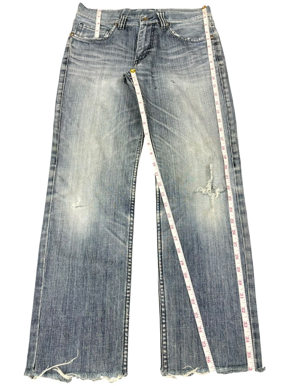 semanticdesign Vintage Japanese Semantic Design Distressed Frayed Jeans Size US 30 / EU 46 - 12 Thumbnail