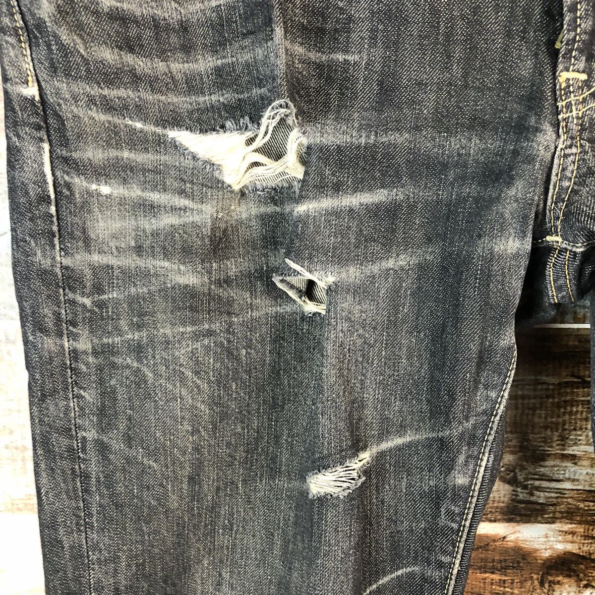 Uniqlo DL Uniqlo Jeans Black Distressed Denim Pants #C156 Size US 38 / EU 54 - 9 Thumbnail