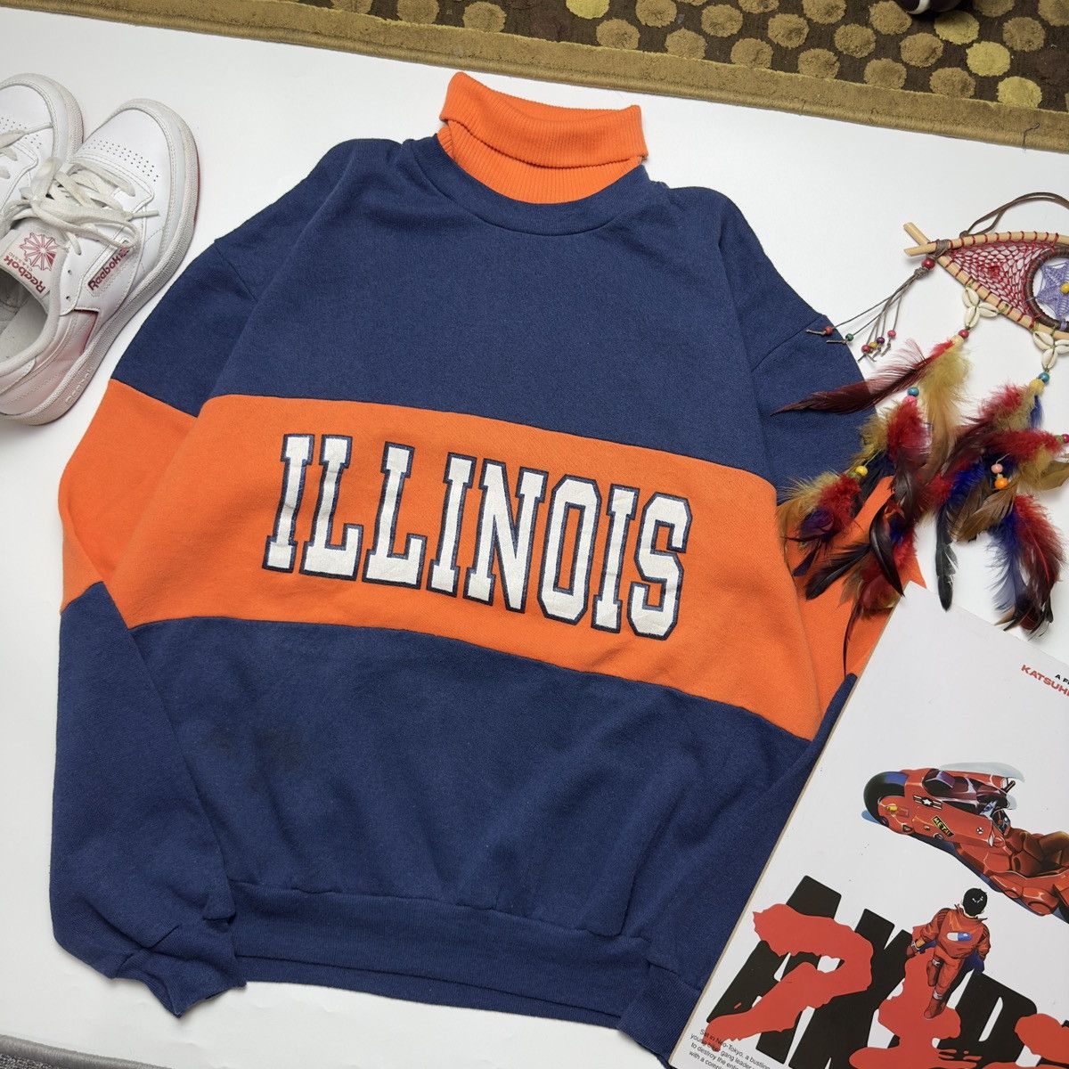 Vintage Vintage Turtleneck Illinois 90's Sweatshirt Size US XL / EU 56 / 4 - 2 Thumbnail