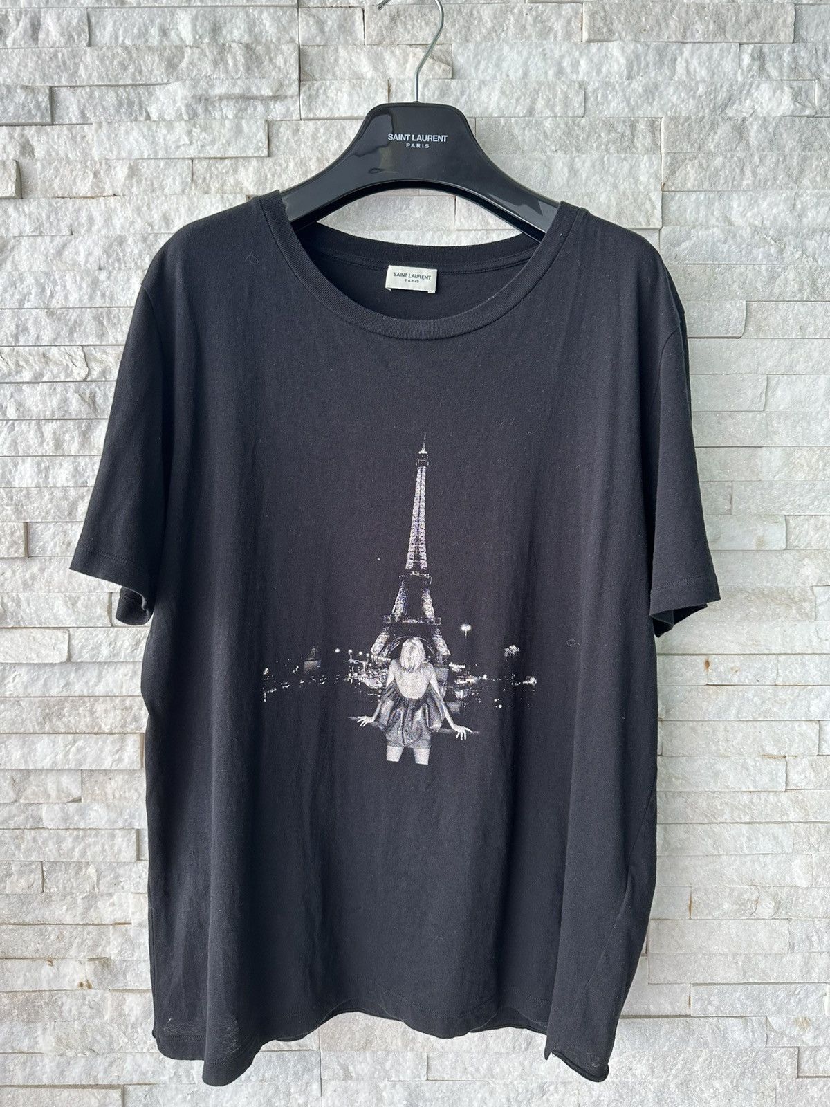 Saint Laurent Paris Saint Laurent Eiffel tower lady T-shirt Size US M / EU 48-50 / 2 - 1 Thumbnail