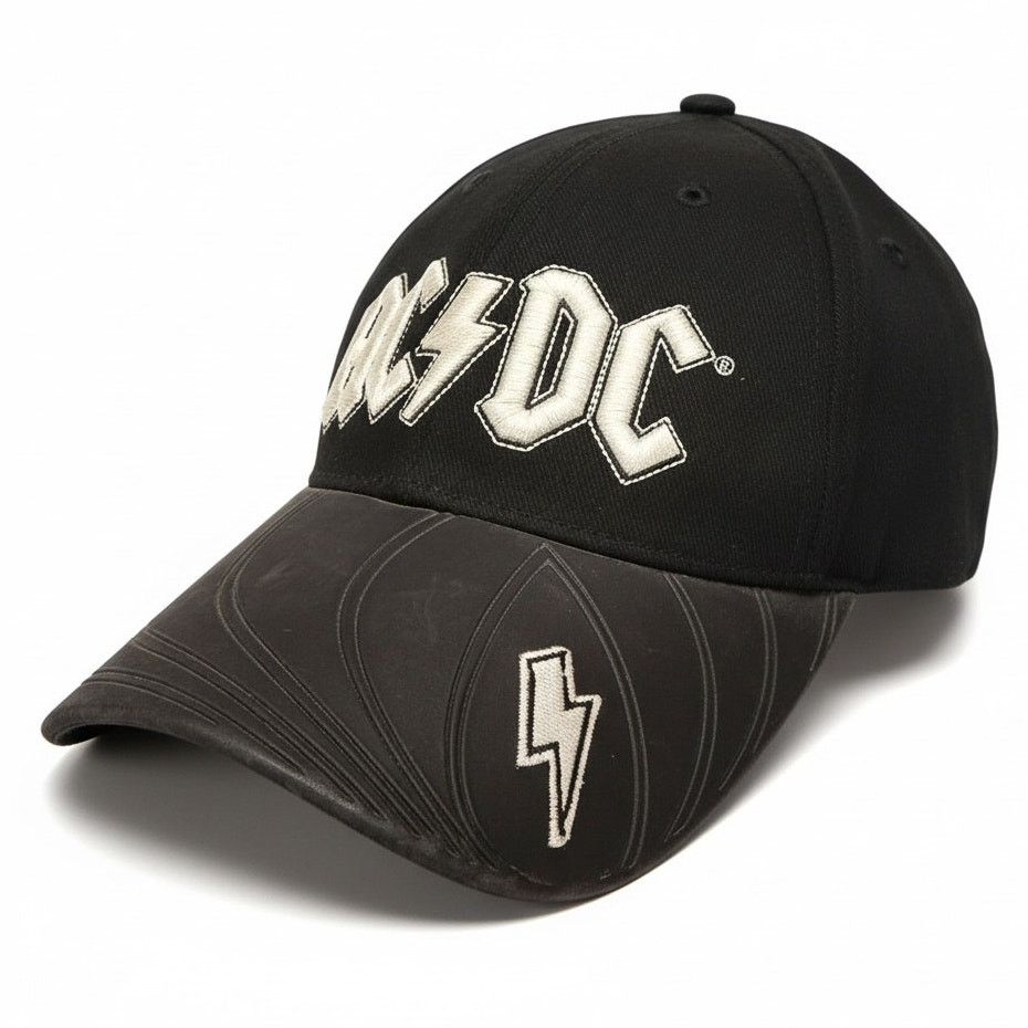 AC/DC VTG Y2K AC/DC Back In Black Flex Fit Heavy Metal Rock Hat Size ONE SIZE - 1 Thumbnail