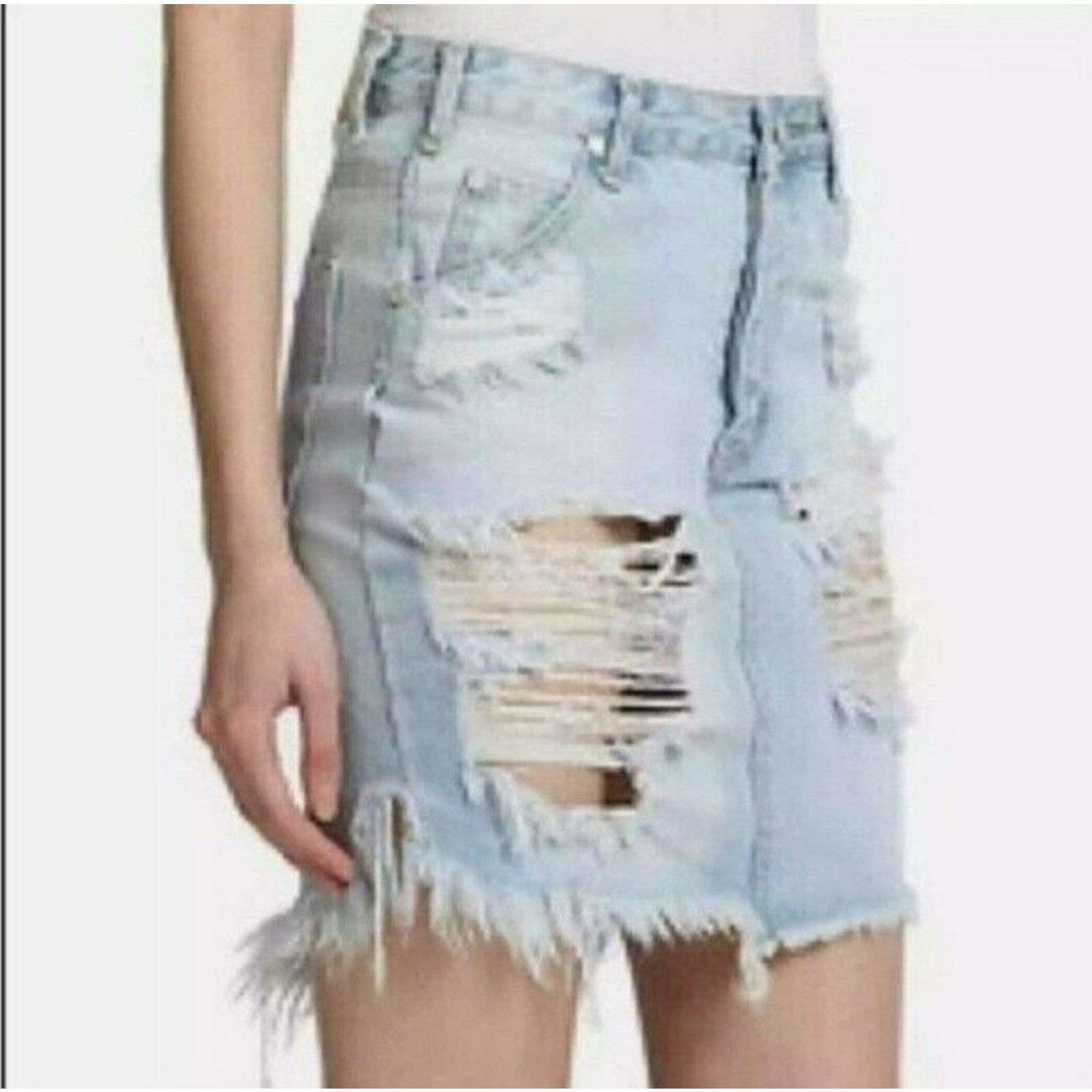 One Teaspoon One by One Teaspoon Freelove Distressed Skirt 24 Cotton Size 24" / US 00 / IT 34 - 2 Thumbnail