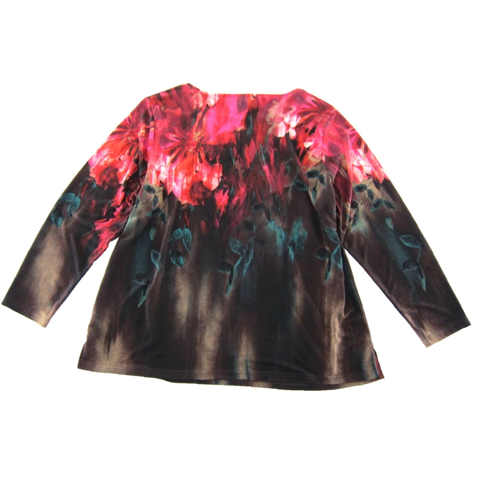 Bob Mackie Bob Mackie Blouse Pink Floral Long Sleeve Women 2X Size XXL / US 16-18 / IT 52-54 - 2 Thumbnail