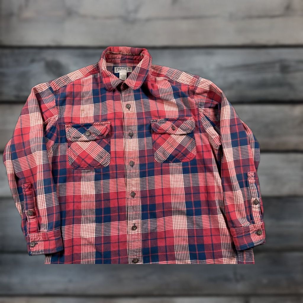 Vintage DULUTH Heavyweight Flannel Shirt Adult Large Red Blue Plaid Workwear Grunge Shirt Mens Large Red and Blue Plaid Casual Workwear Size US L / EU 52-54 / 3 - 1 Thumbnail