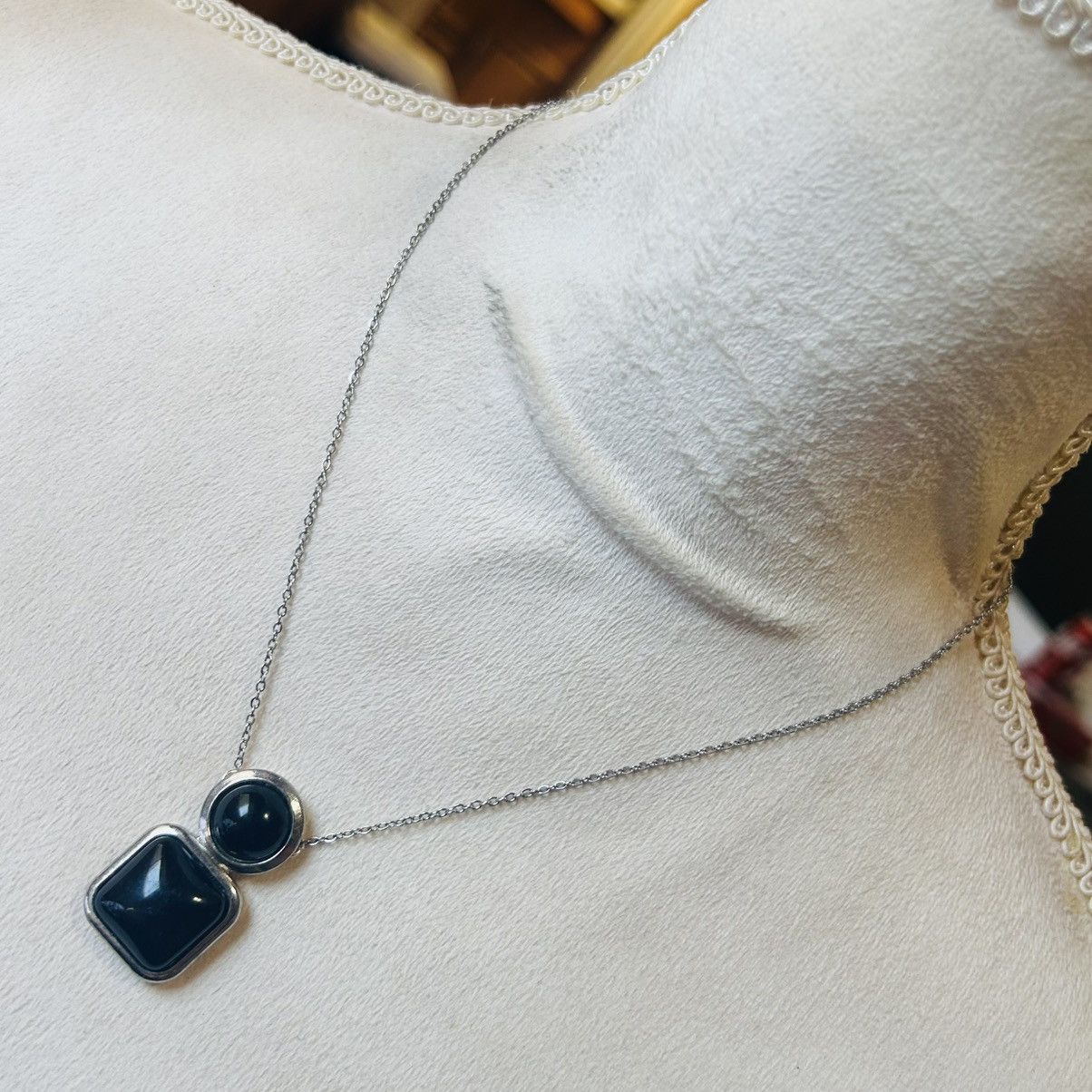 Handmade Handcrafted salvaged repurpose vintage jet black necklace Size ONE SIZE - 1 Thumbnail