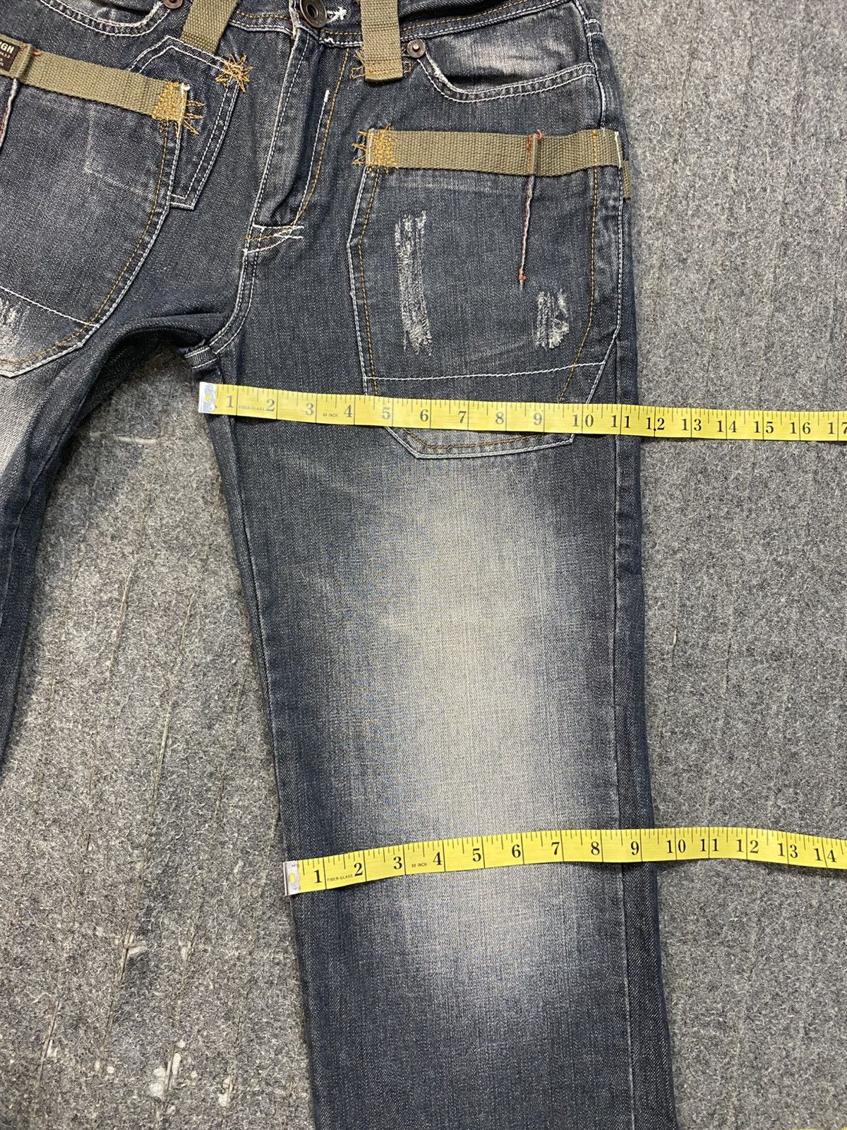 Other Y2k Tough Jeansmith Tactical Denim Green Straps Size 30 31 Size US 31 - 16 Thumbnail