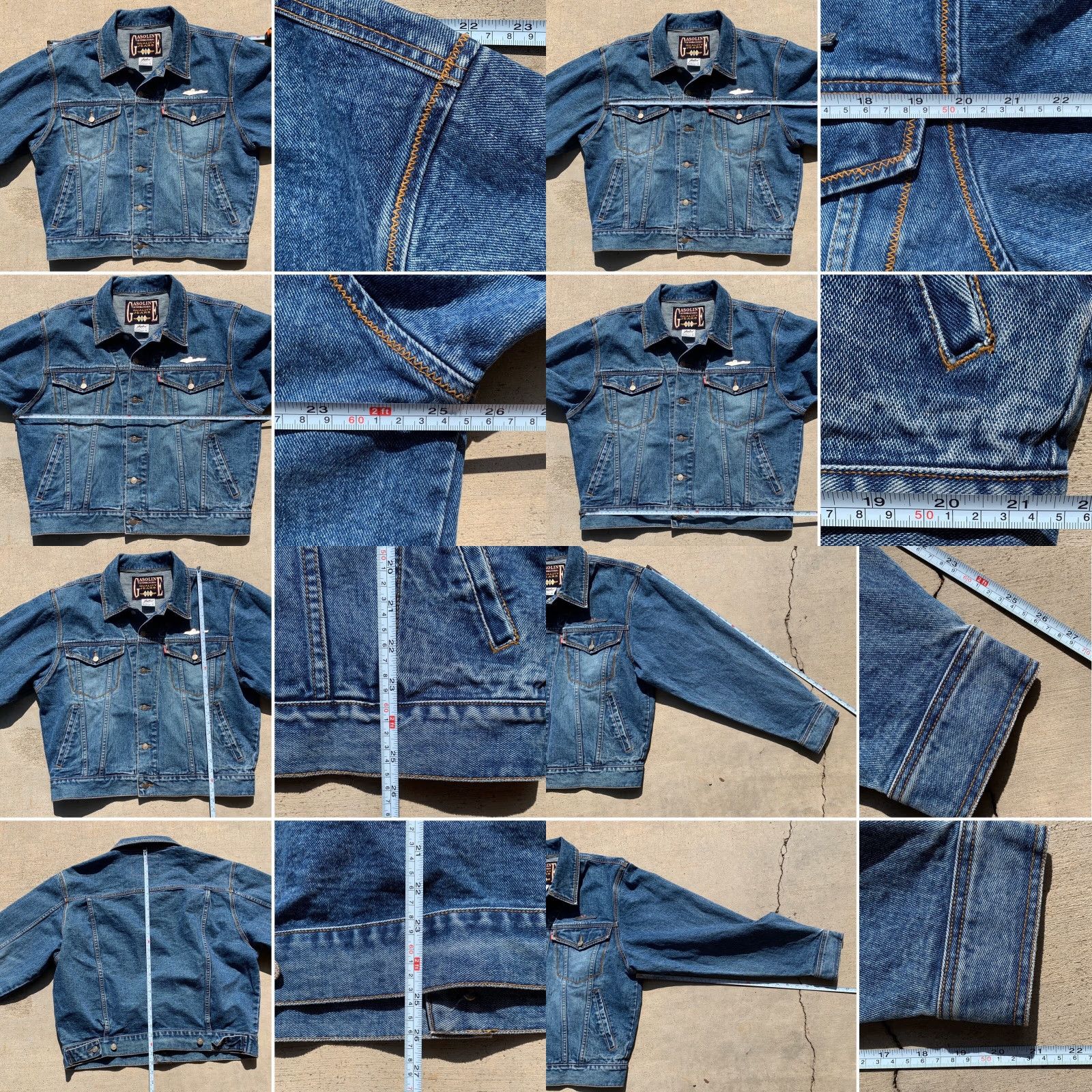 Denime VINTAGE Gasoline Jeans Denim Jacket XL XL USA FRANCE 80s 1980s Blue Denim Jacket Gasoline Jeans Vintage Jacket Mens Womens Size US 36 / EU 52 - 8 Thumbnail