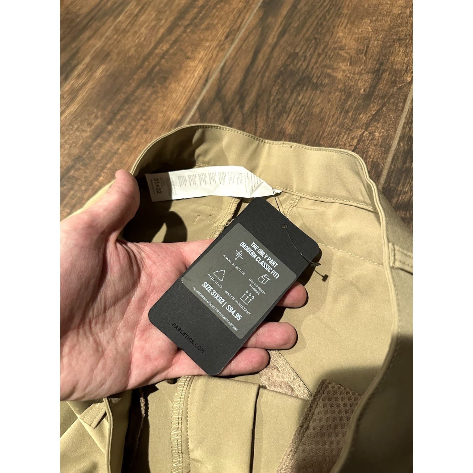 Fabletics NWT Fabletics The Only Pant Beige 31x30 Men's Regular Pocket Breathable Moisture Wicking Stretch Size US 31 - 6 Thumbnail