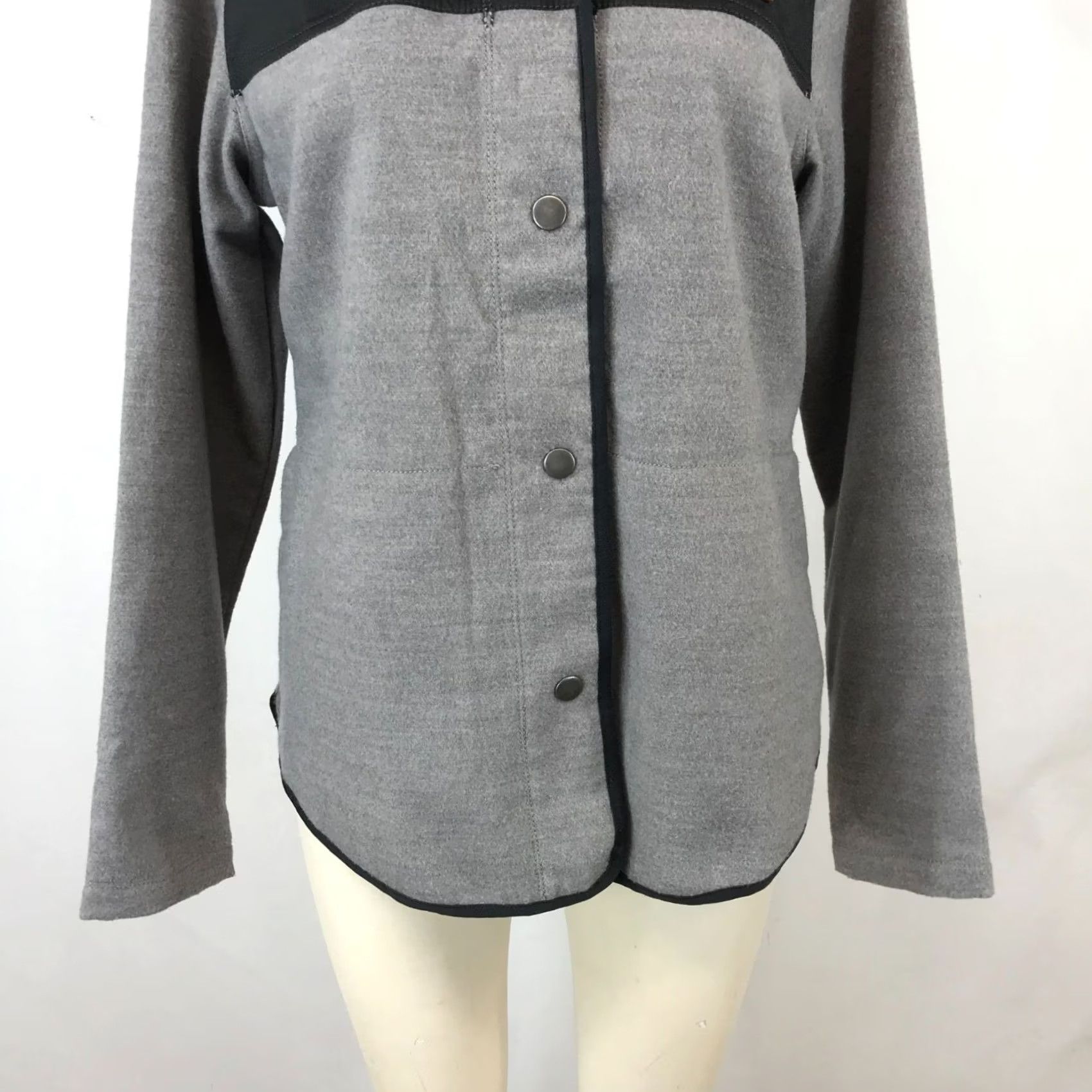 Vintage COLUMBIA Womens Large Gray Black Button Up Shacket Shirt Jacket Size L / US 10 / IT 46 - 3 Thumbnail