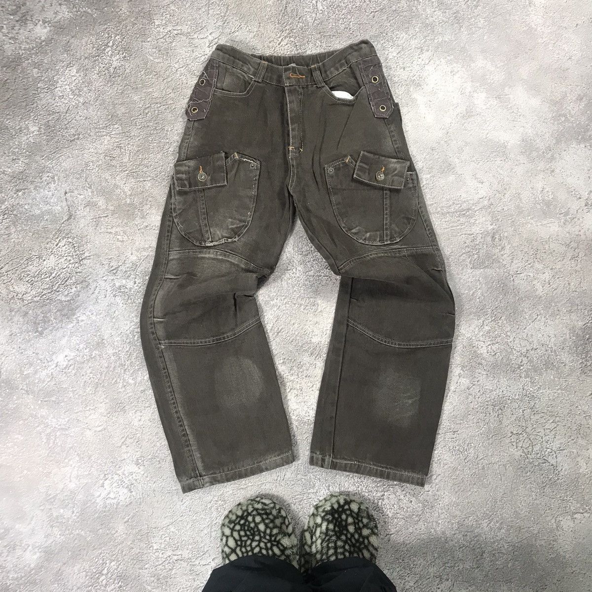 Vintage Vintage 90s Japanese Baggy Cargo Pants Flared Parachute Y2K Size 28" / US 6 / IT 42 - 2 Thumbnail