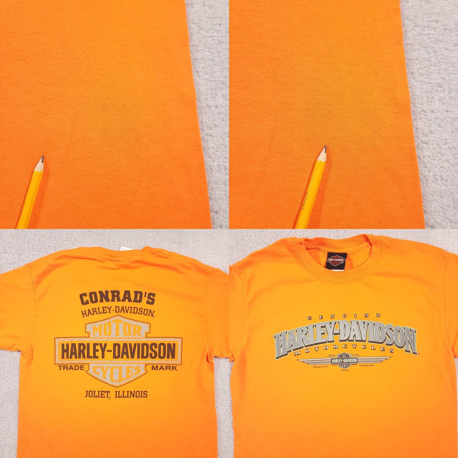 Harley Davidson Harley-Davidson Shirt Mens Small Orange Short Sleeve Motorcycle Logo Crew Neck T-Shirt Size US S / EU 44-46 / 1 - 8 Thumbnail