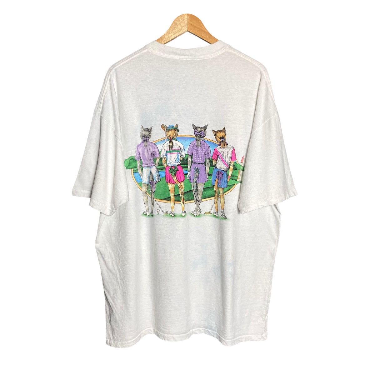 Vintage Vintage 90s Tennis Cats Double Sides Graphic T-Shirt Size US XXL / EU 58 / 5 - 2 Thumbnail