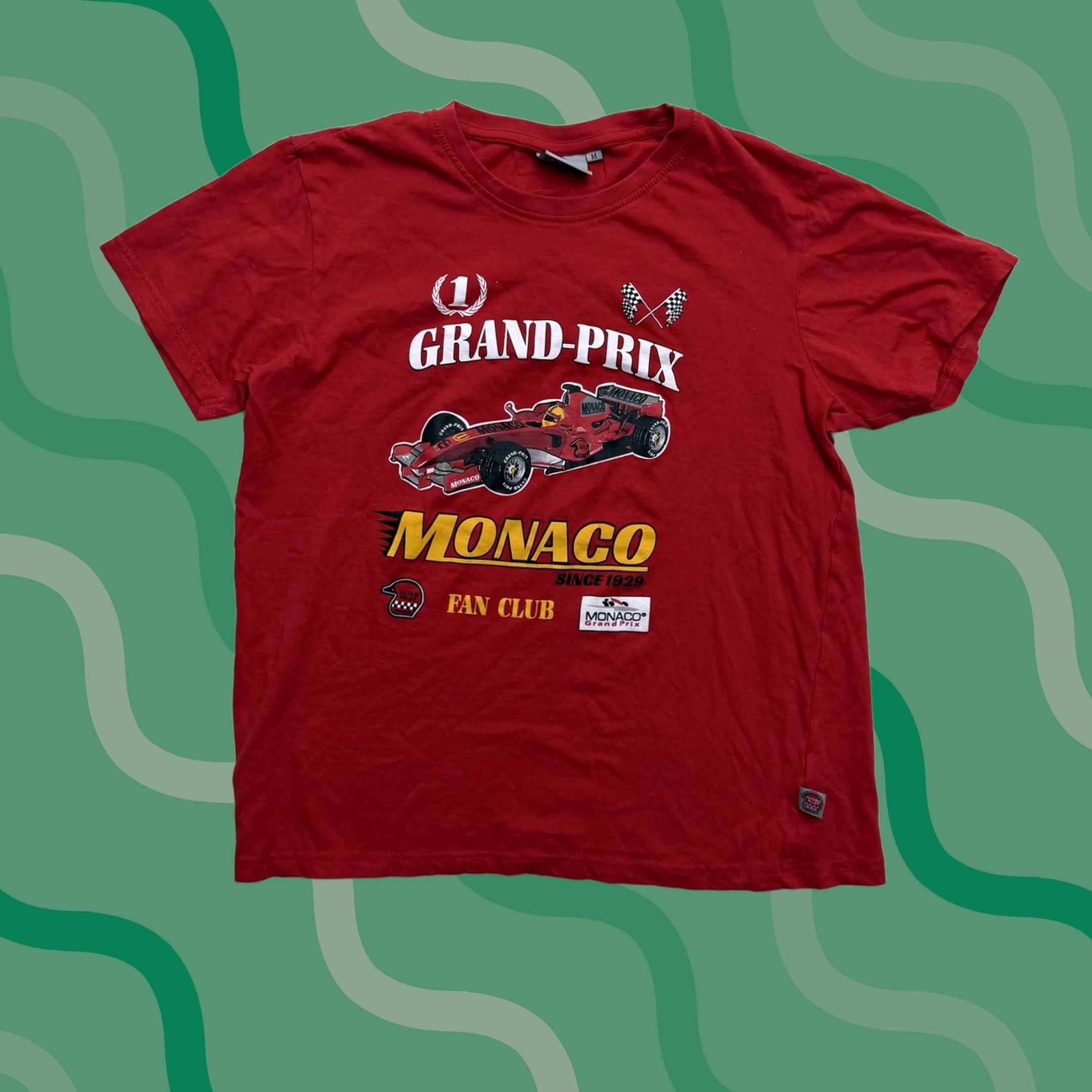 Vintage Monaco Grand Prix Shirt Mens Medium Red Racing Double Sided Graphic Tee Size US M / EU 48-50 / 2 - 1 Thumbnail