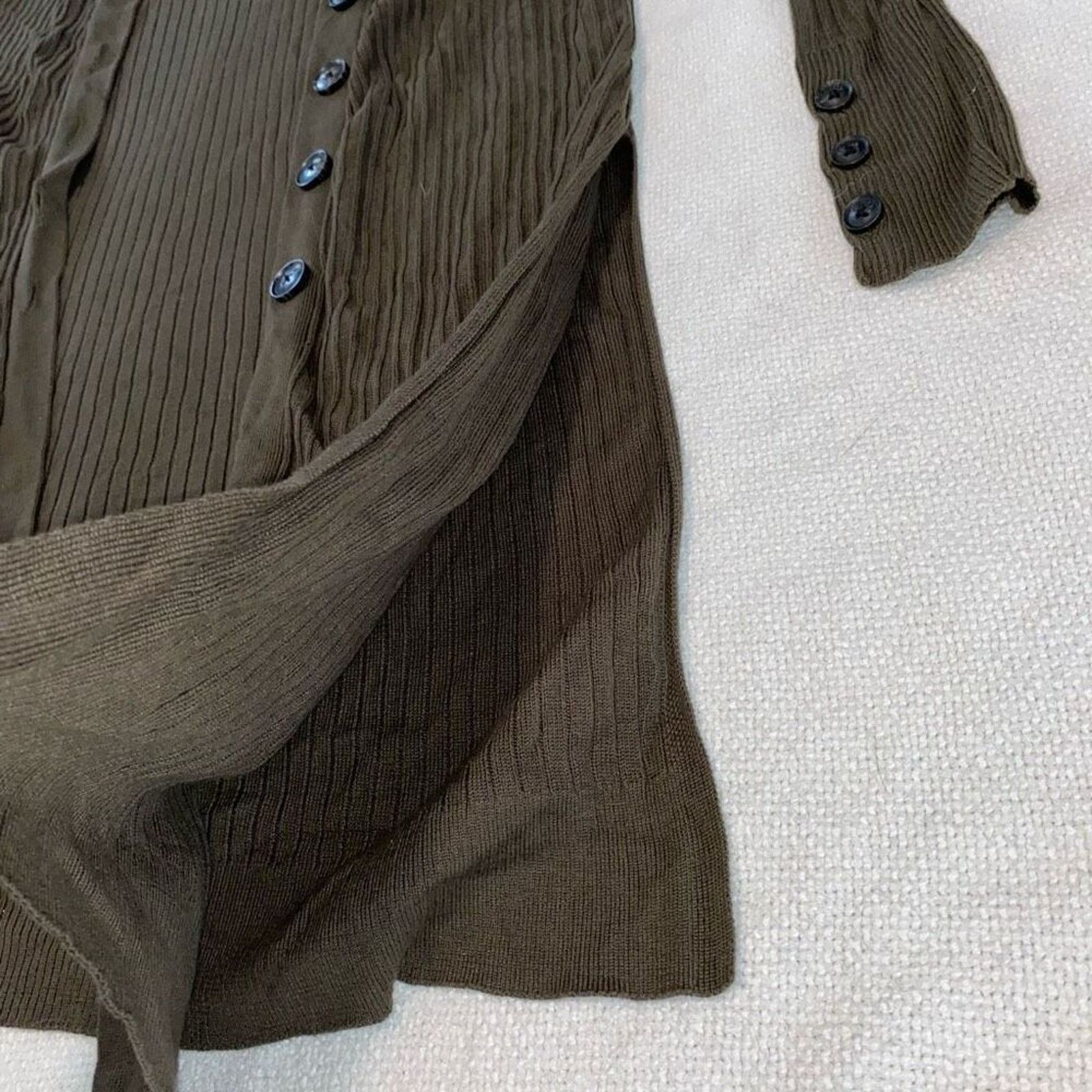 Other J + J Olive Green Ribbed Midi Cardigan | Sz XS Size XS / US 0-2 / IT 36-38 - 5 Thumbnail