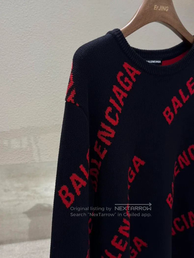 Other Balenciaga Black and red barrage knit long-sleeve sweater Size US S / EU 44-46 / 1 - 3 Thumbnail