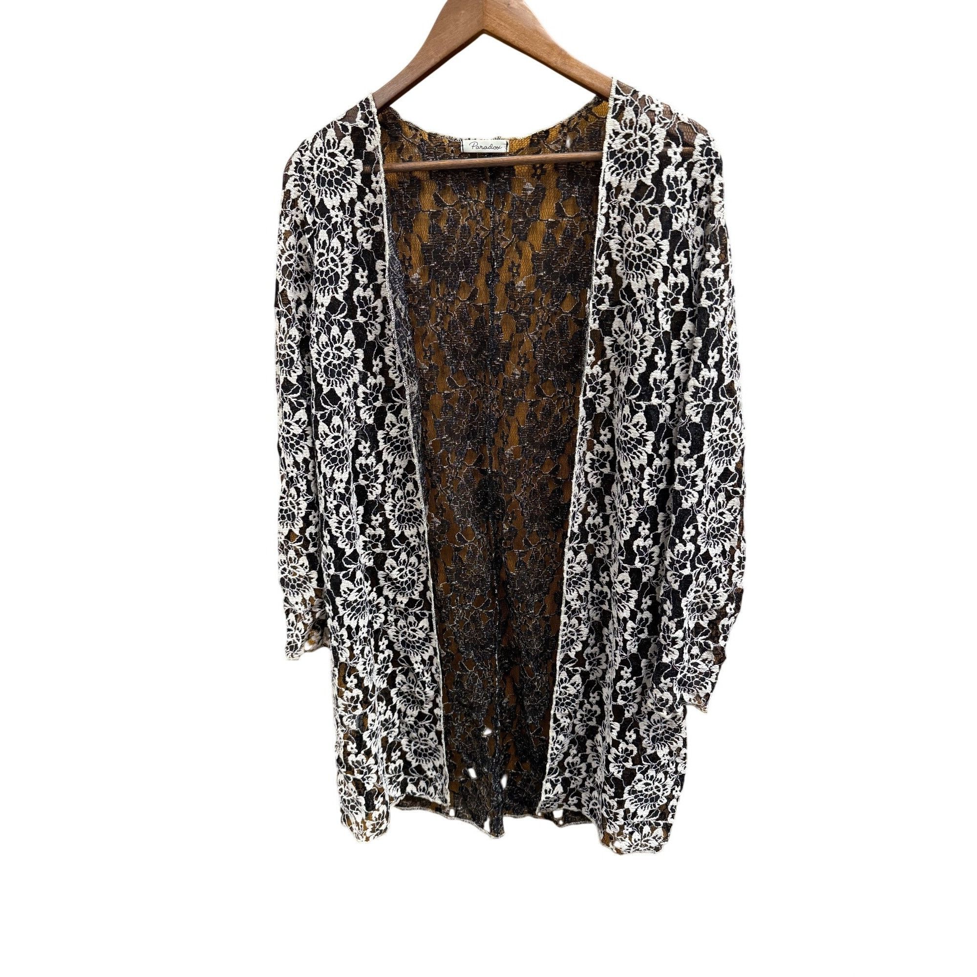 Other Floral Lace 1X Long Cardigan Kimono Jacket For Women In Blac Size XL / US 12-14 / IT 48-50 - 1 Thumbnail