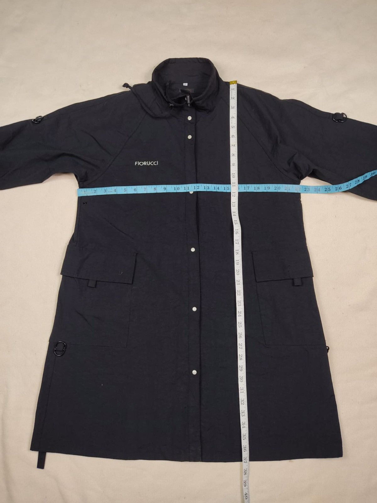 Fiorucci × Vintage Vintage 90s FIORUCCI Italy Black Nylon Long Jacket Size US M / EU 48-50 / 2 - 8 Thumbnail