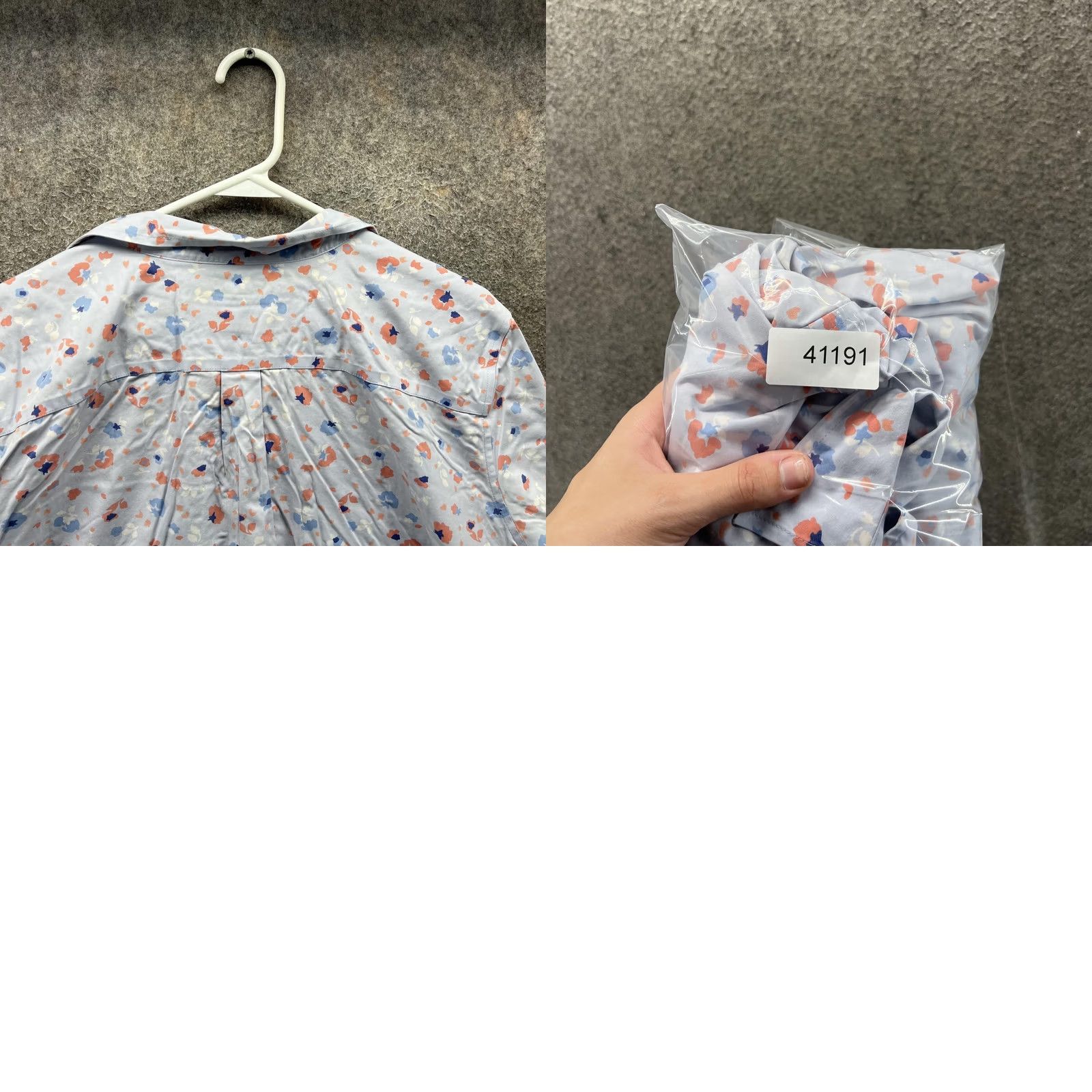 Vintage L.L. Bean Shirt Womens 2X Blue Floral Wrinkle Free Button Long Sleeve Top Size XXL / US 16-18 / IT 52-54 - 8 Thumbnail