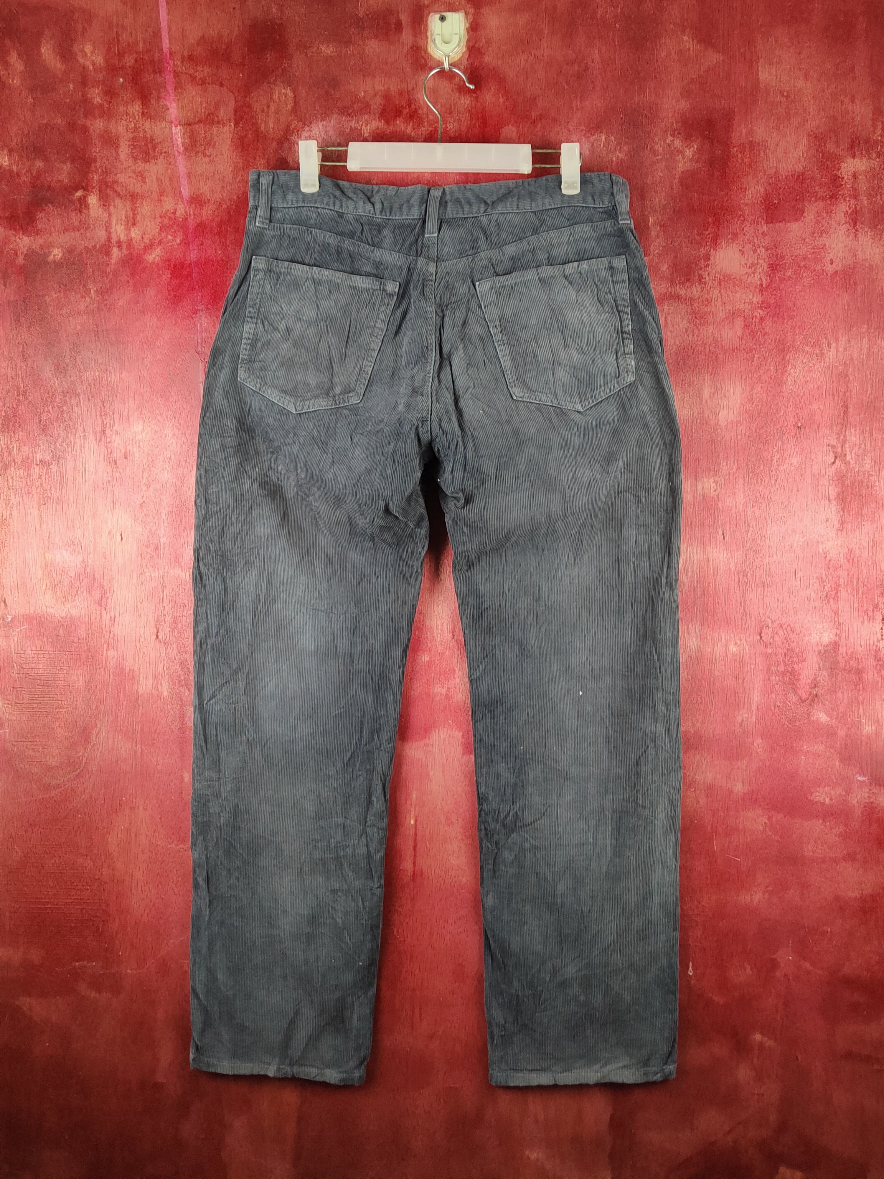 Japanese Brand Uniqlo Dark Gray Corduroy Pants #S2337 Size US 33 - 7 Thumbnail
