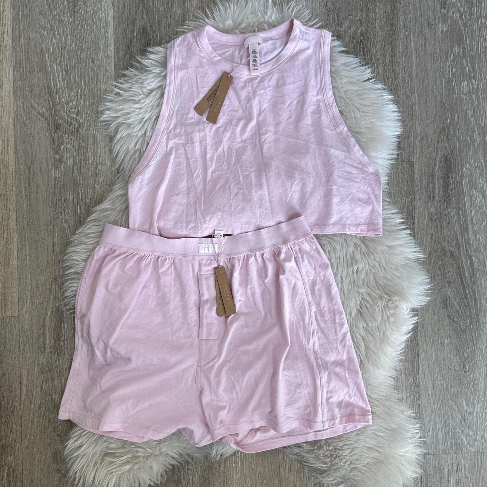 SKIMS NWT SKIMS Boyfriend Tank/Short - Cherry Blossom Size S / US 4 / IT 40 - 1 Thumbnail