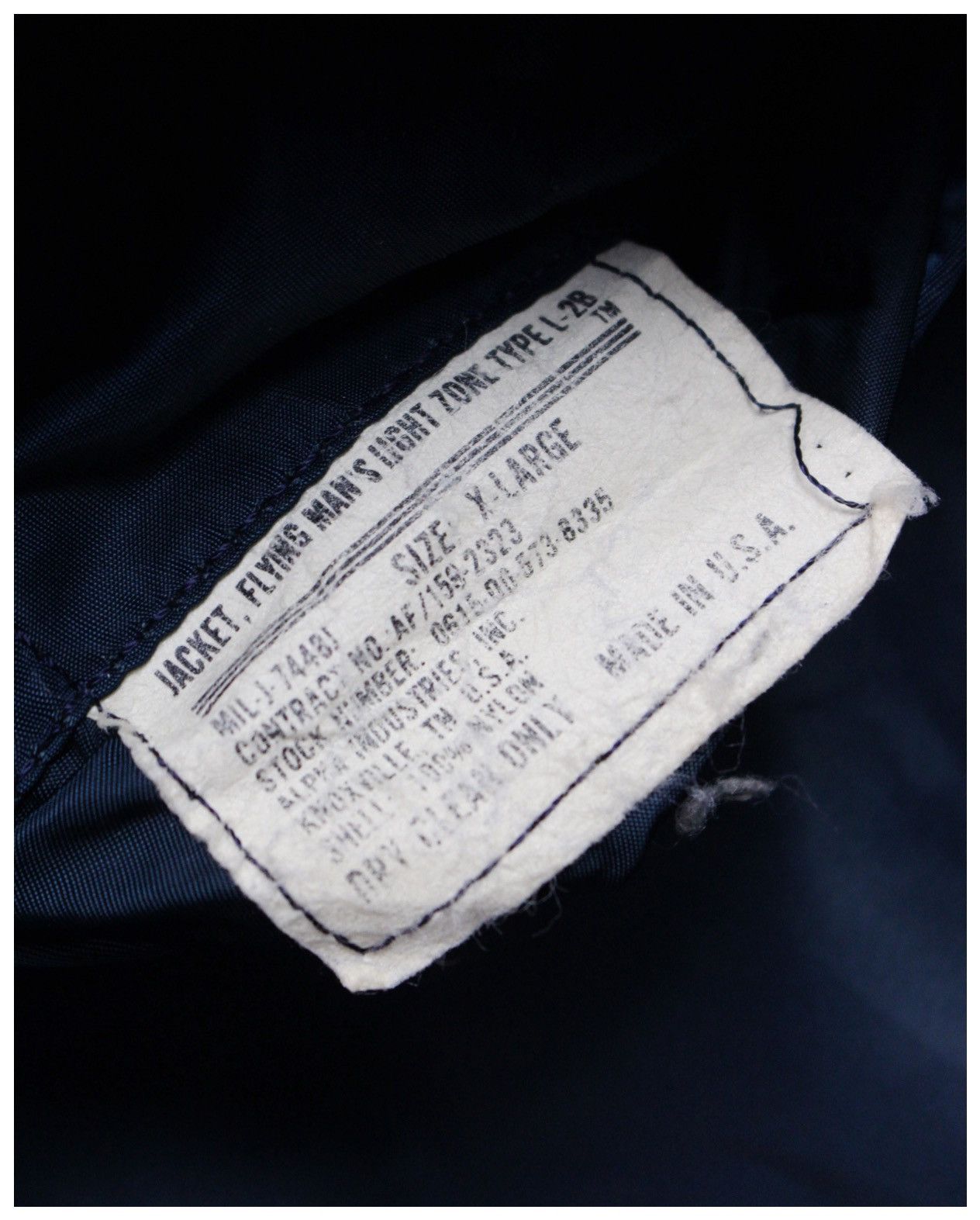 Alpha Industries 1980S ALPHA INDUSTRIES L-2B NAVY FLIGHT JACKET Size US XL / EU 56 / 4 - 7 Thumbnail