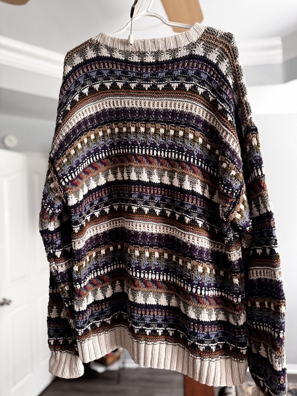 Britches Hand-Knit Cotton Patterned Sweater Size US XL / EU 56 / 4 - 2 Thumbnail
