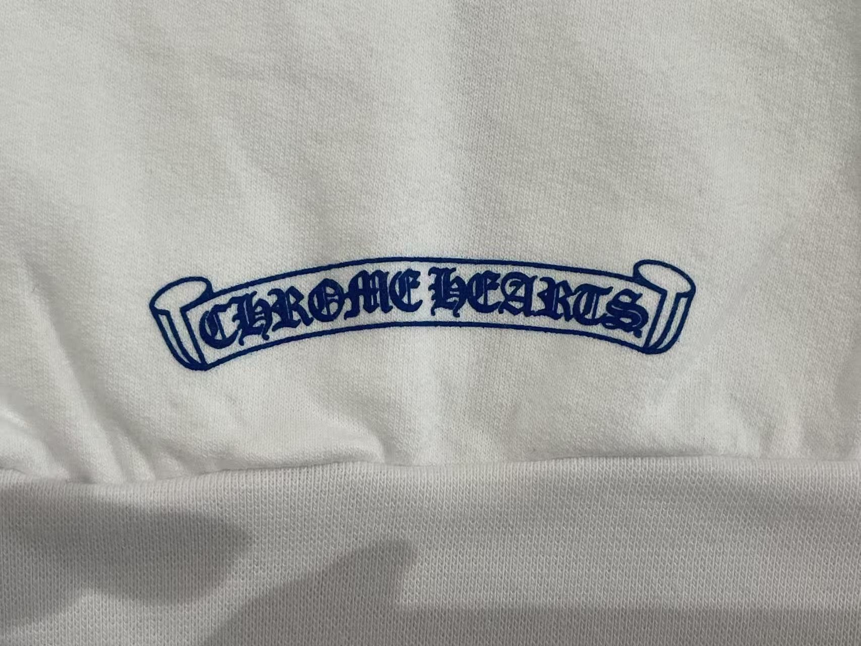 Chrome Hearts Chrome Hearts Blue Scroll White Zip Up Hoodie Size US XL / EU 56 / 4 - 8 Thumbnail