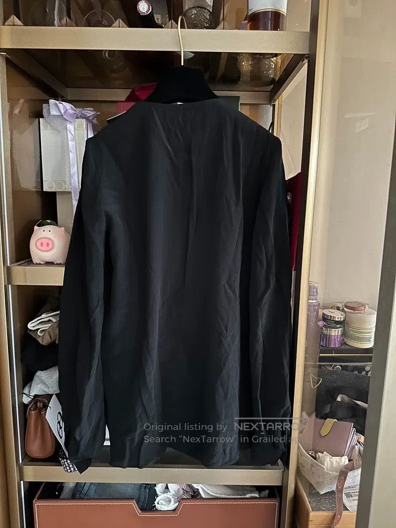 Givenchy Givenchy Black Silk Collar Shirt Top Size XXS / US 00 / IT 34 - 6 Thumbnail