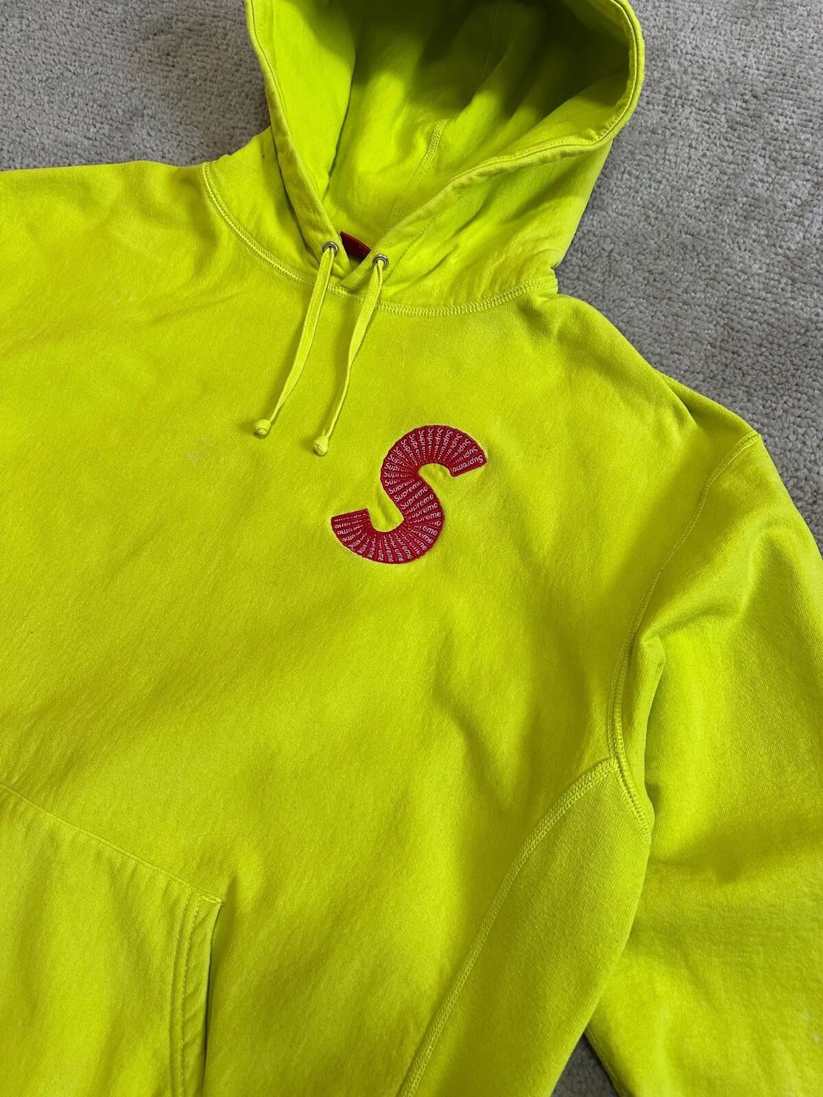 Supreme Supreme Hoodie S Logo Hooded Sweatshirt L Cotton Yellow Used Size US XL / EU 56 / 4 - 5 Thumbnail