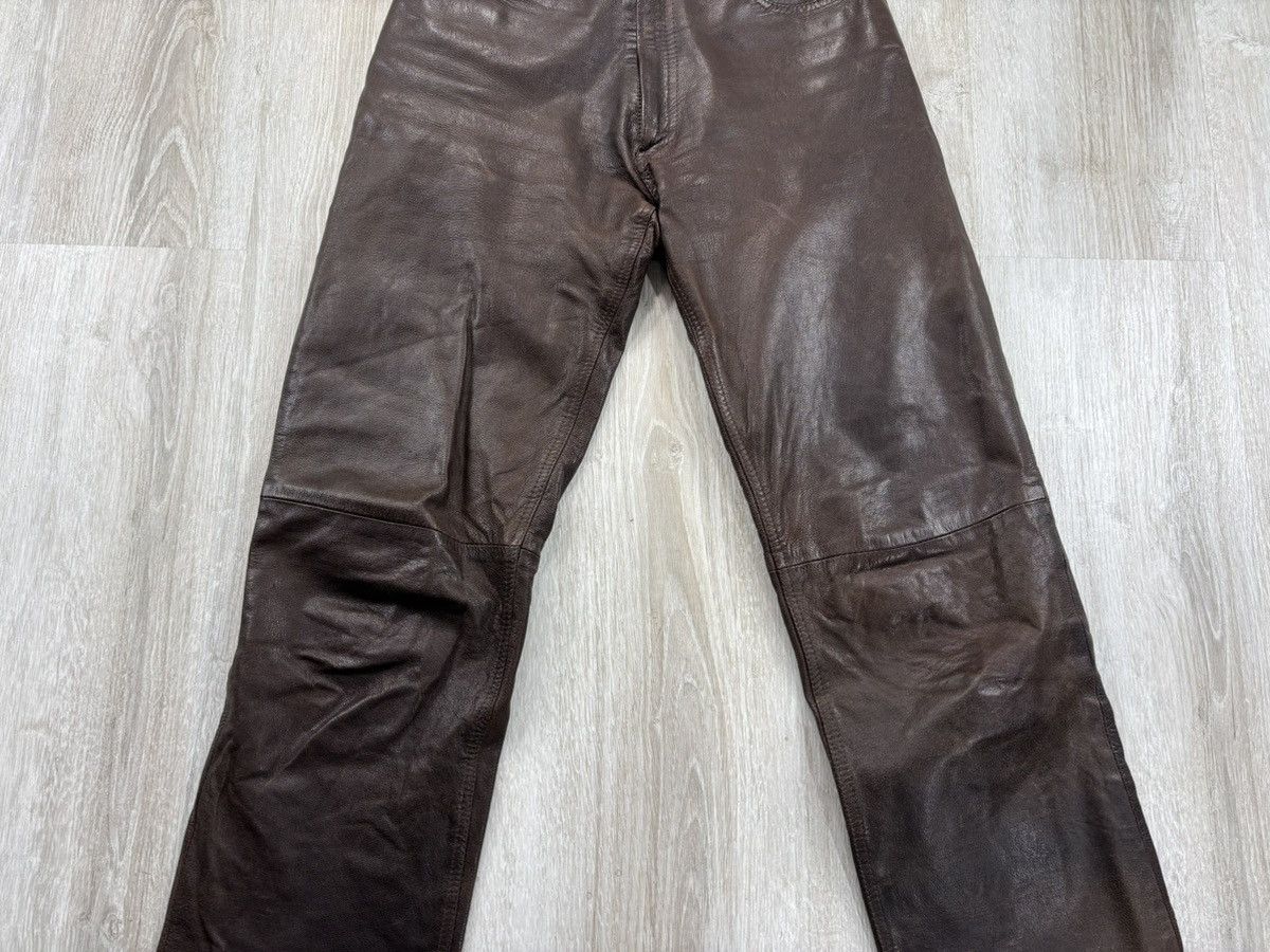 Genuine Leather × Leather × Vintage Womens biker motorcycle leather pants Apollo Size 29 Size 24" / US 00 / IT 34 - 3 Thumbnail